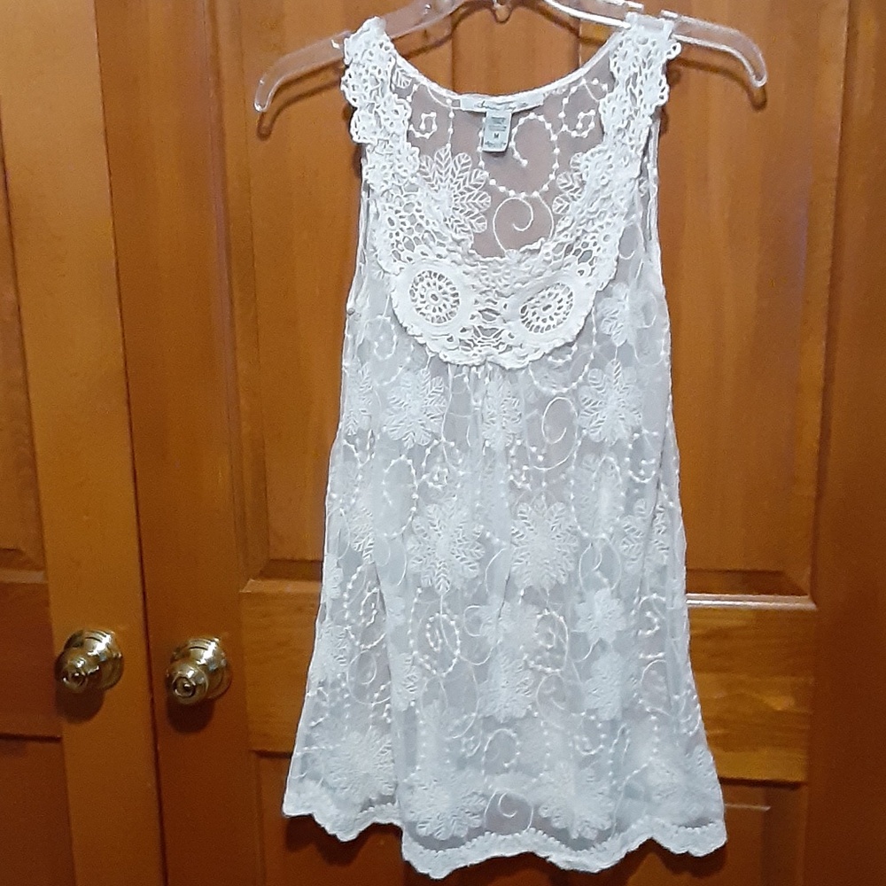 American Rag Cie Sleeveless Crochet Lace Cover-up